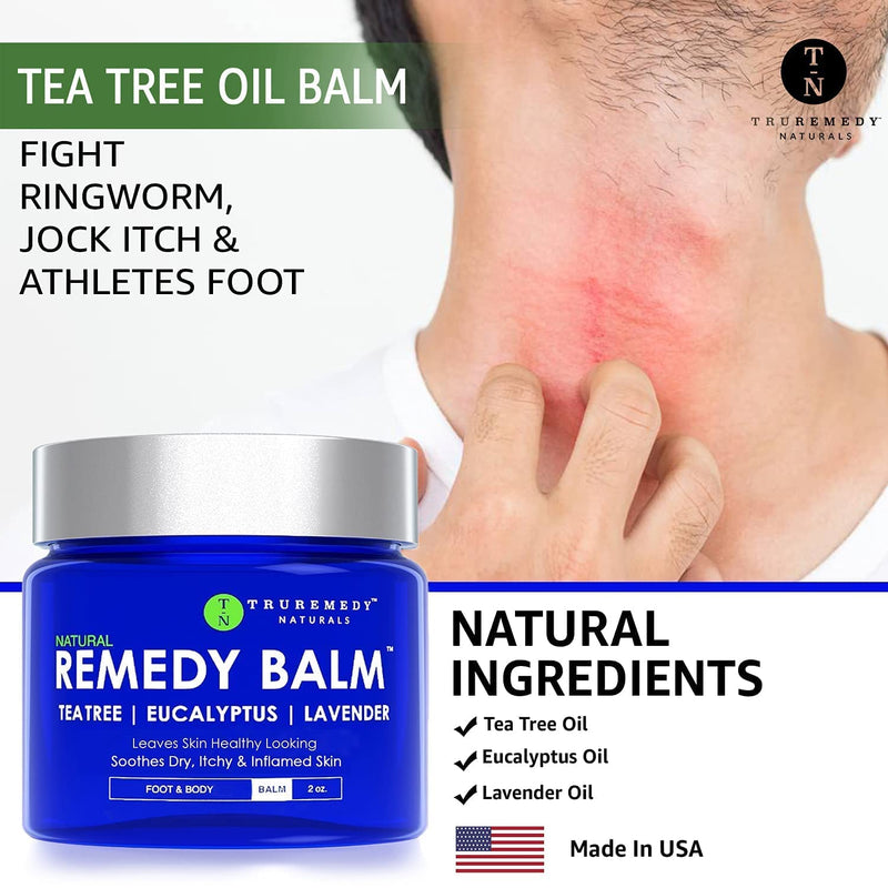 [Australia] - Remedy Tea Tree Oil Balm & Body Wash Bundle | Helps Body Odor, Athlete's Foot, Jock Itch, Ringworm, Yeast Infections, Skin Irritations, Eczema, Rashes for Women/Men | 100% Natural Tea Tree Mint & Aloe 