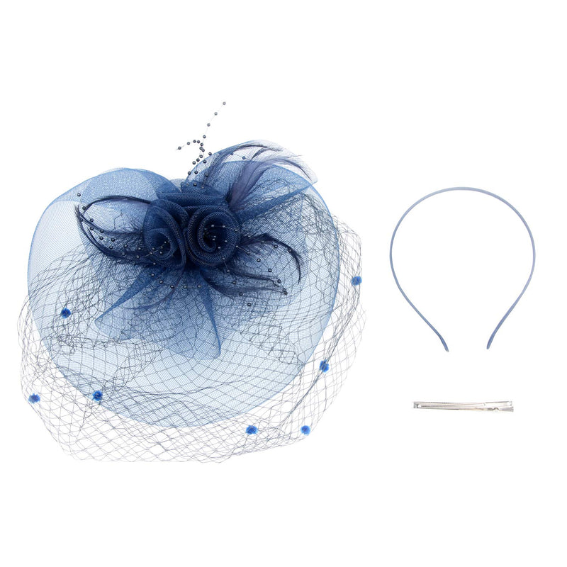 [Australia] - Ws&Wt Fascinator Hat for Women Tea Party Wedding Kenturky Derby Navy-02 