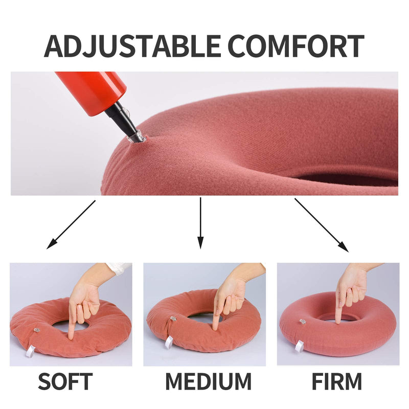 [Australia] - TURNSOLE Butt Donut Pillow for Tailbone Pain & Hemmoroid & Bed Sores - 15" Coccyx Donut Seat Cushions for Pressure Relief - Donut Inflatable to Sit On for Postpartum Pregnancy 