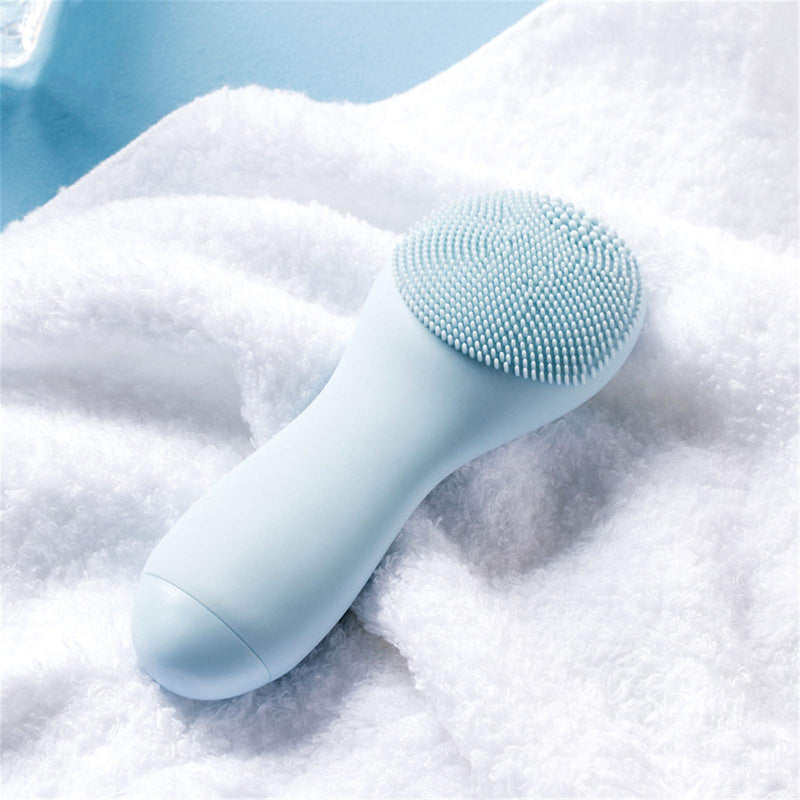 [Australia] - BEYOND CREATION Sonic Facial Cleansing Brush, Silicone Sonic Vibration Electric Facial Brush with 3 Function Modes,Blackhead Removing and Massaging,Gentle Exfoliating,Deep Cleaning (Blue) Blue 