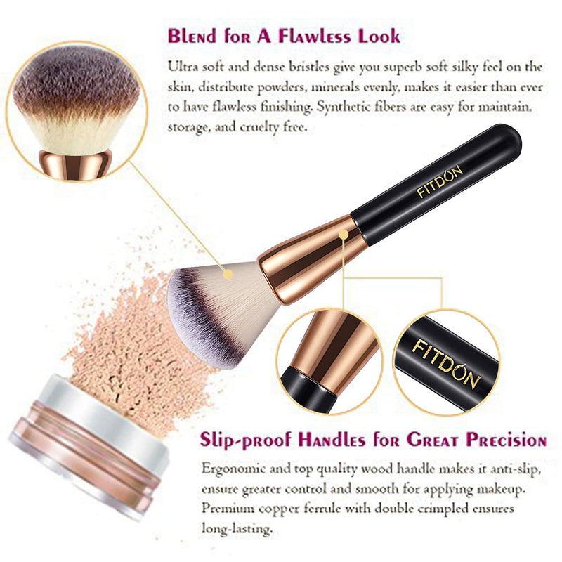 [Australia] - Powder Makeup Brush, FITDON Kabuki Brush for Face Large Coverage Mineral Powder Bronzer Foundation Blending Blush Buffing Powder Brush 