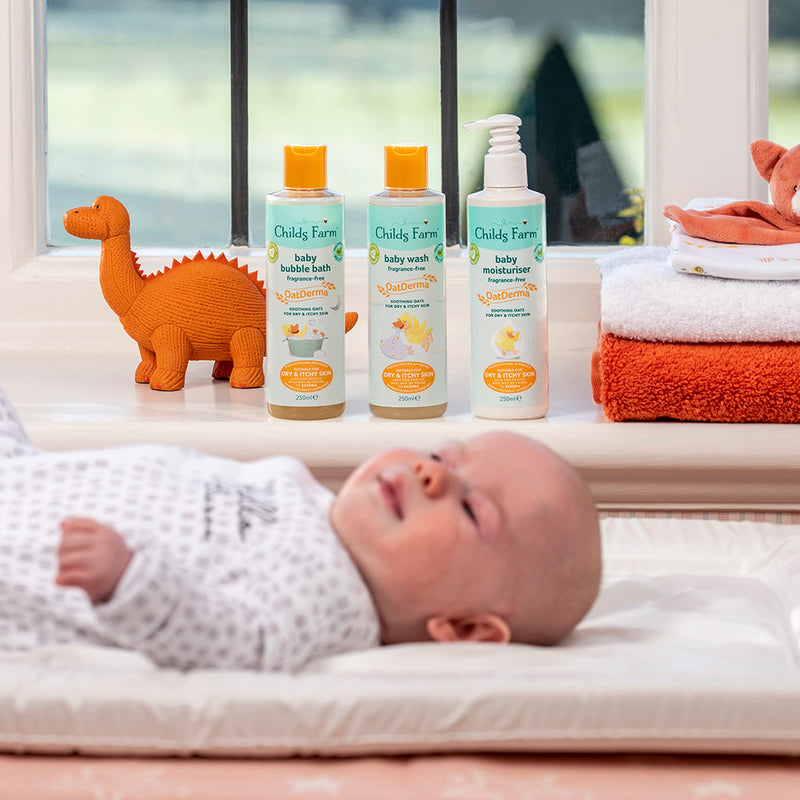 [Australia] - Childs Farm | OatDerma Baby Wash | Unfragranced | Cleansing Goodness of Oats | Suitable for Newborns with Dry, Itchy & Eczema-prone Skin | 250ml, Clear 250 ml (Pack of 1) 