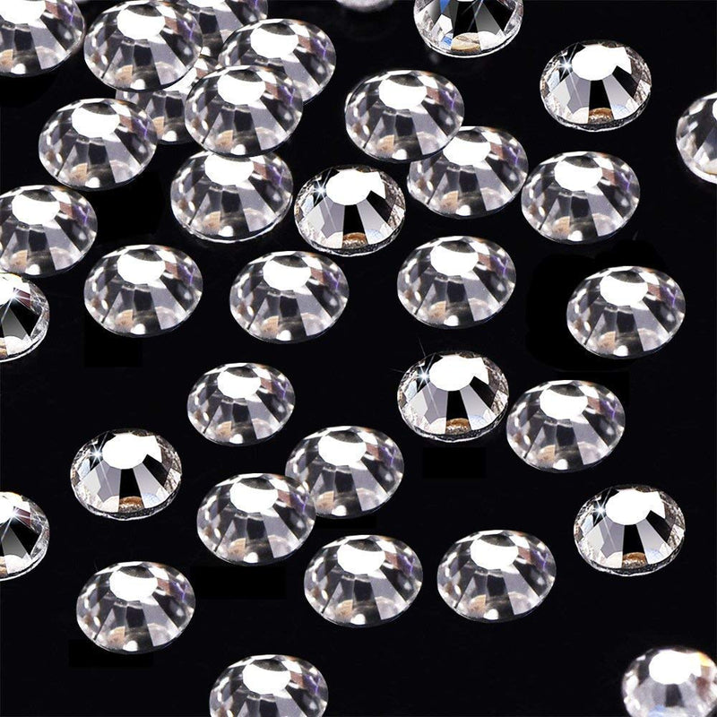 [Australia] - Onwon 1440 Pieces SS16 / 4mm Clear Crystal Flat Back Brilliant Round Rhinestones Glass Stones Glitter Gems Transparent Faux Diamond (Clear) 