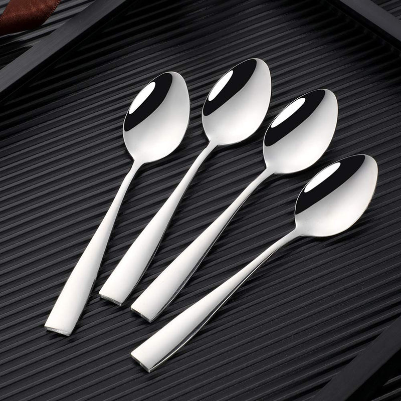 [Australia] - SUNSENGEUR Tea Spoons 12-Piece Autograph Dinnerware Set Stainless Steel Set Use for Home, Kitchen, Restaurant- 5.3 Inches, Silver 