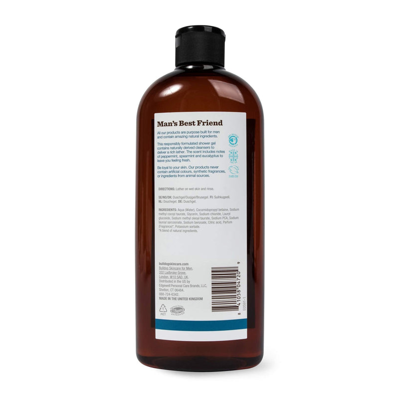[Australia] - Bulldog Mens Skincare and Grooming Body Wash, Peppermint and Eucalyptus, 16.9 Fl Oz 
