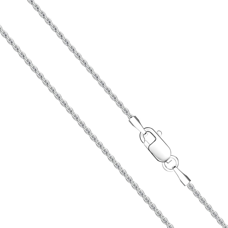 [Australia] - Jewlpire Diamond Cut 925 Sterling Silver Chain Rope Chain Italian Silver Necklace Chain for Women Men Super Shiny Durable 1.35mm Size 16,18, 20, 22, 24 Inches Shiny Silver 18.0 Inches 