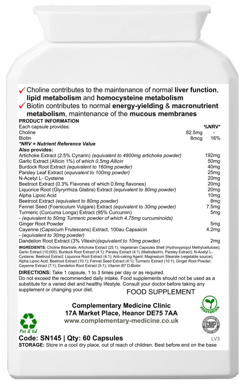 [Australia] - Complementary Supplements | Liver Support Complex | Liver and Gallbladder Support Formula | Traditional Herbal Blend with Added Nutrients | Artichoke | Liquorice | Dandelion | Burdock | 60 Capsules 