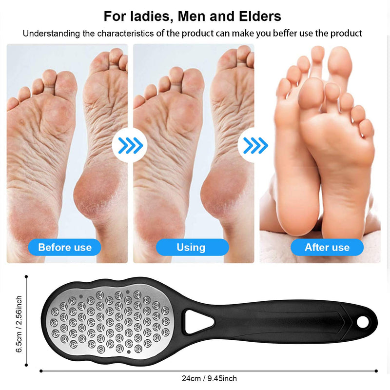 [Australia] - Foot Rasp File and Callus Remover - Foot Care Pedicure Tool to Remove Hard Skin Foot Scrubber, Can Be Used on Both Wet and Dry Feet, Surgical Grade Stainless Steel File, Black 