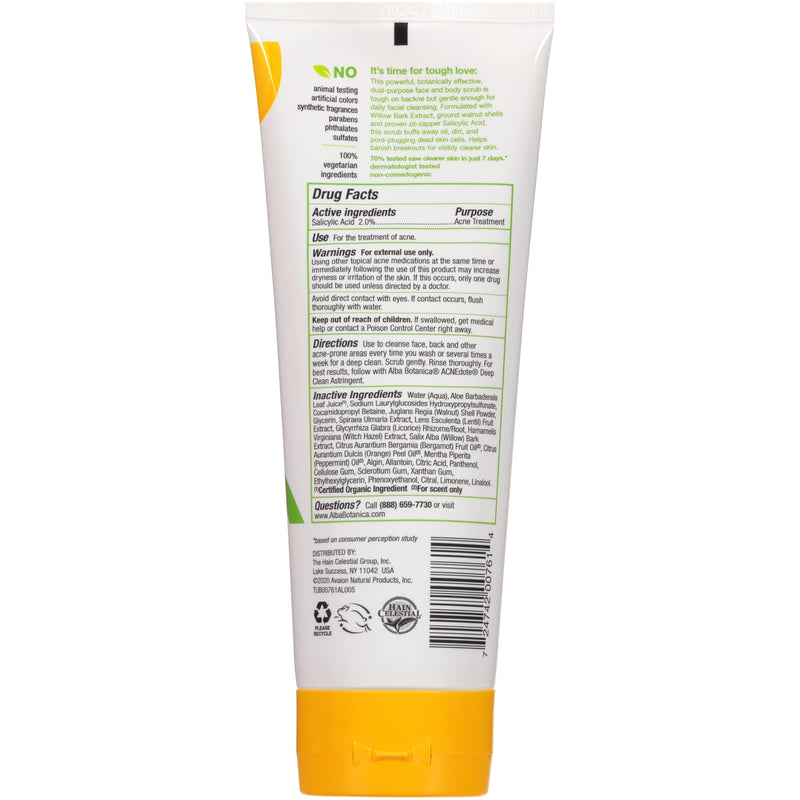 [Australia] - Alba Botanica Acnedote Maximum Strength Face & Body Scrub, 8 Oz 