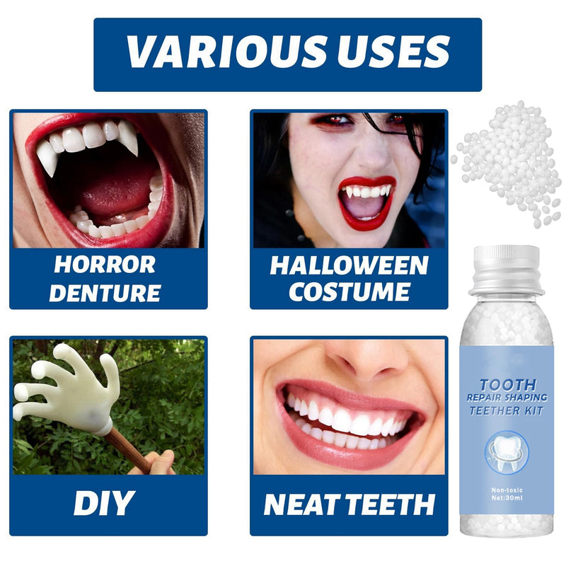 [Australia] - Temporary Tooth Filling, Thermal Forming False Teeth, Tooth Repair Kit DIY Moldable Fake Teeth Repair Beads for Temporary Fixing, Dental Tooth Filler for Missing Broken Fake Chipped Teeth (30ml) 