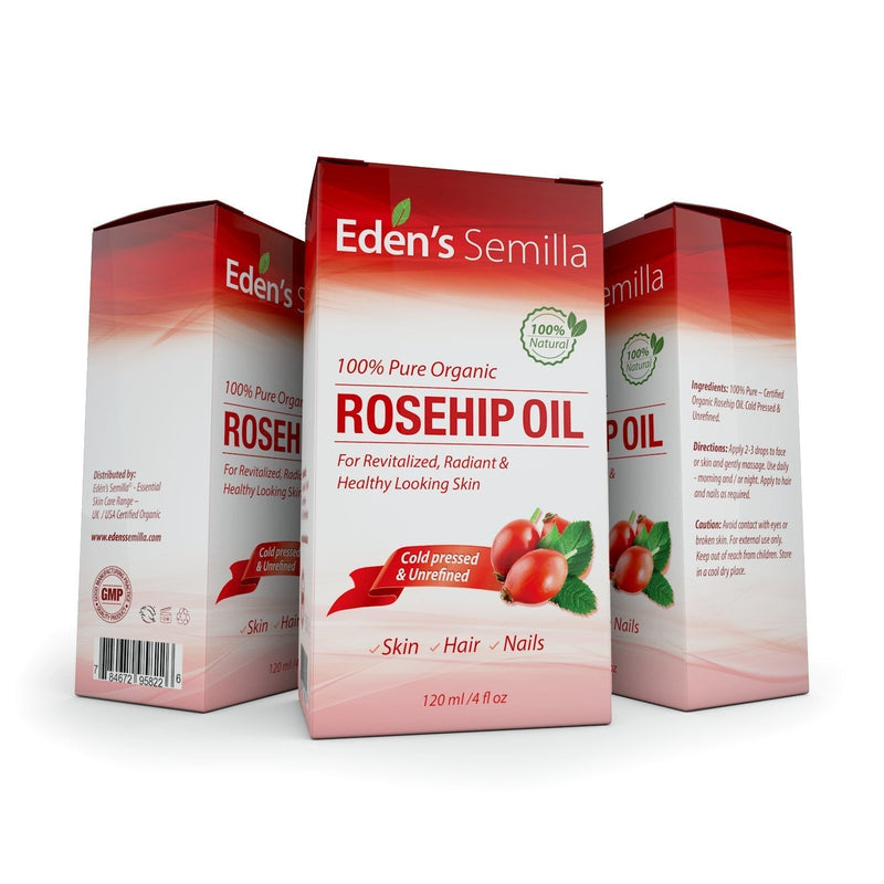 [Australia] - 100% Pure Rosehip Oil - 120ml - Certified ORGANIC - Revitalises Skin & Hair - Clinically Proven - Natural / Cold pressed & unrefined - NON Greasy HIGH absorbency - Use daily - Anti ageing, nourishes, hydrates and visibly reduces fine lines, scars, stre... 