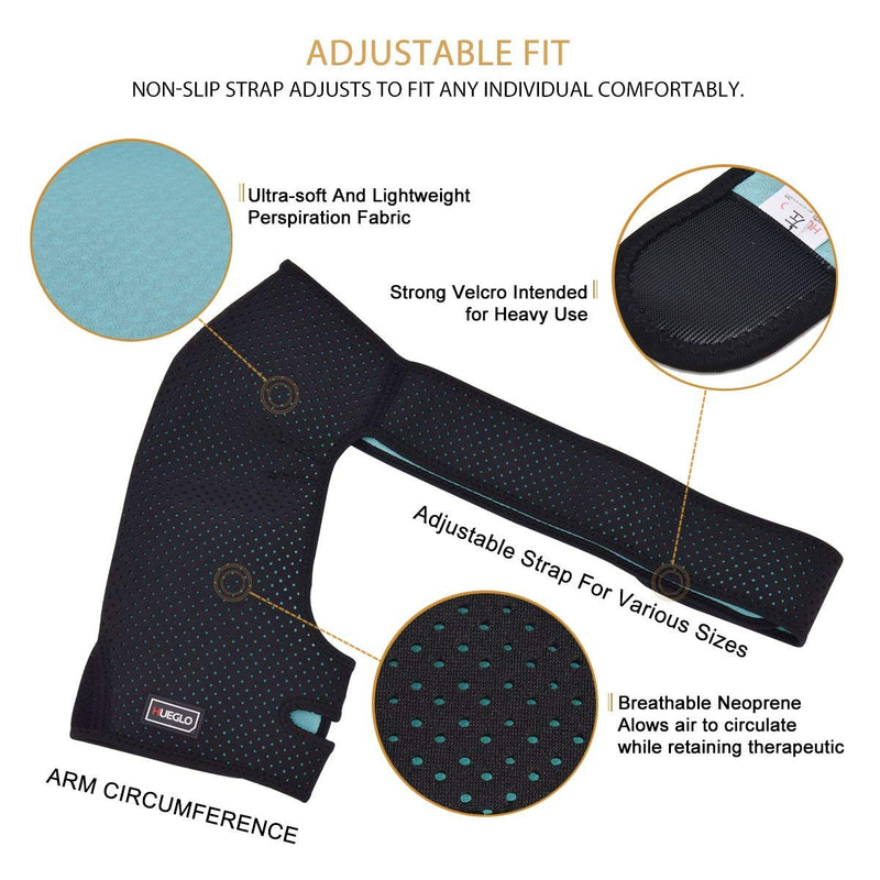 [Australia] - HUEGLO Right Shoulder Brace for Women Men Rotator Cuff,Adjustable Shoulder Support for Shoulder Pain Relief，Dislocated AC Joint,Labrum Tear,Sprain,Soreness,Bursitis, Tendinitis,Shoulder Support Strap,Medium Medium 