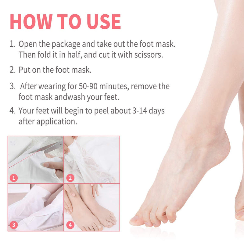 [Australia] - Foot Peel Mask, 3 Pack JVR Lactic Acid Foot Mask, Foot Exfoliating Socks, Foot Care for Callus Remove, Repair Cracked Heel & Dead, Dry & Hard Skin Size 10(UK) 