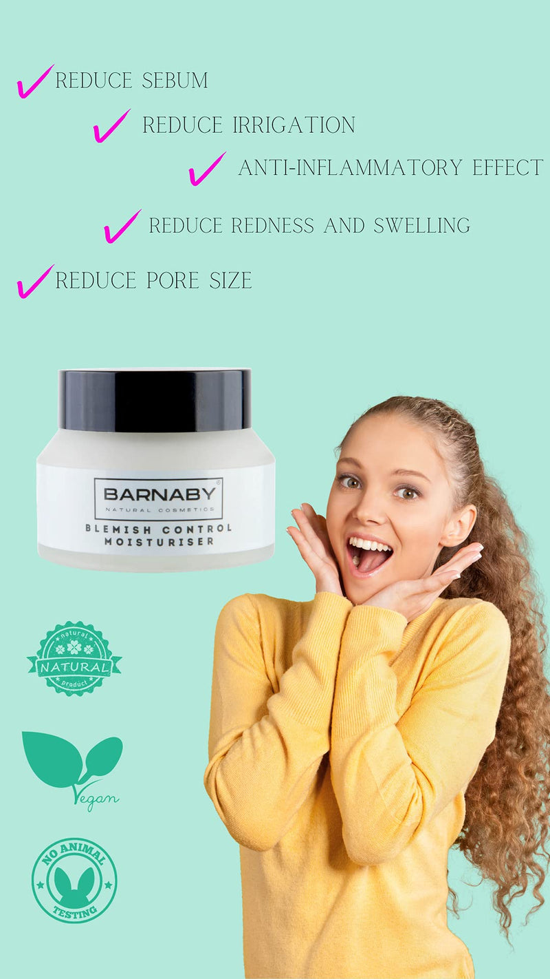 [Australia] - Blemish Control Moisturiser, Barnaby Skincare Reduce Acne, Spots, Imperfections, with Tea Tree for anti-bacterial, anti-inflammatory effect 