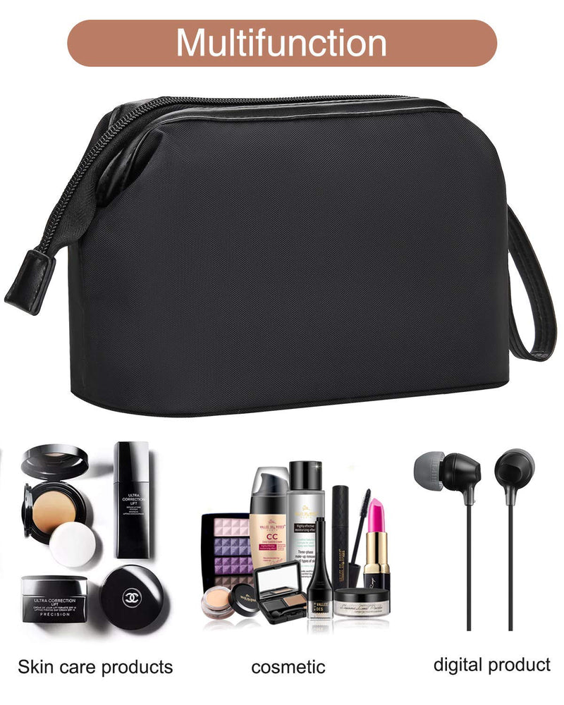 [Australia] - Travel Makeup Bag , Small Cosmetic Bags for Women,Large Capacity Portable Cosmetic bag Storage Organizer for Purse Everyday Use (Small, Black) 