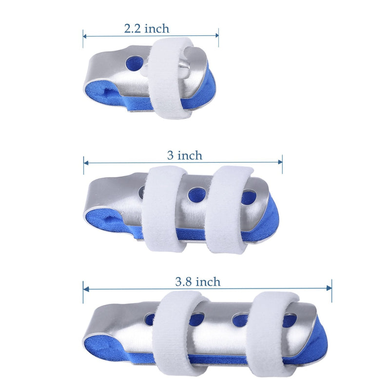 [Australia] - HEPHEAS Finger Splints: 3-Size Pack Made for Finger Knuckle Immobilization of Adults and Children with Soft Foam Interior Loop Straps and Protective Ventilation Holes 