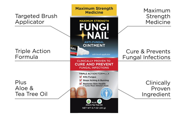 [Australia] - Fungi Nail Anti-Fungal Ointment, Kills Fungus That Can Lead to Nail & Athlete’s Foot with Tolnaftate & Clinically Proven to Cure Infections, Natural Color, 0.7 Fl Oz 