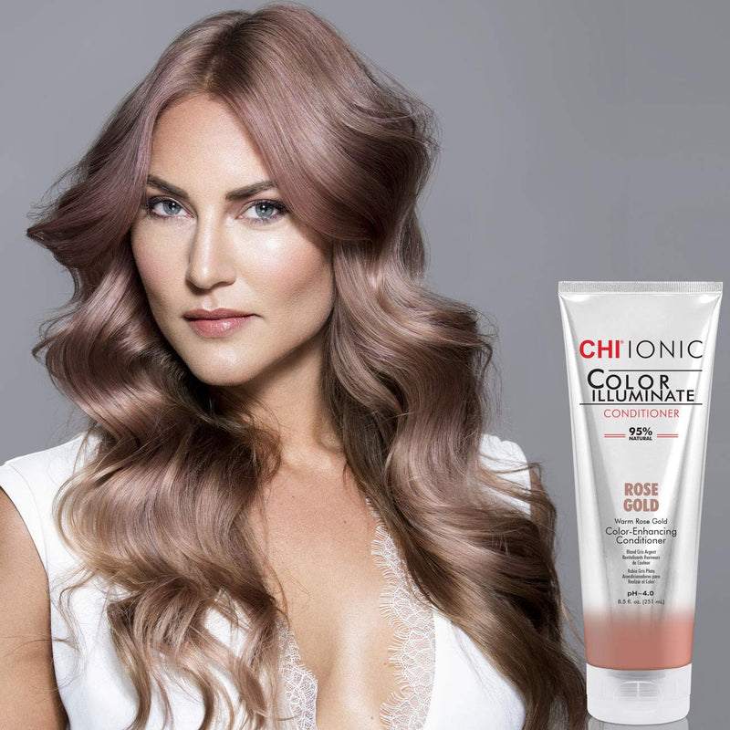 [Australia] - CHI Ionic Color Illuminate Conditioner, Rose Gold, Color Enhancing Conditioner, 251 ml 