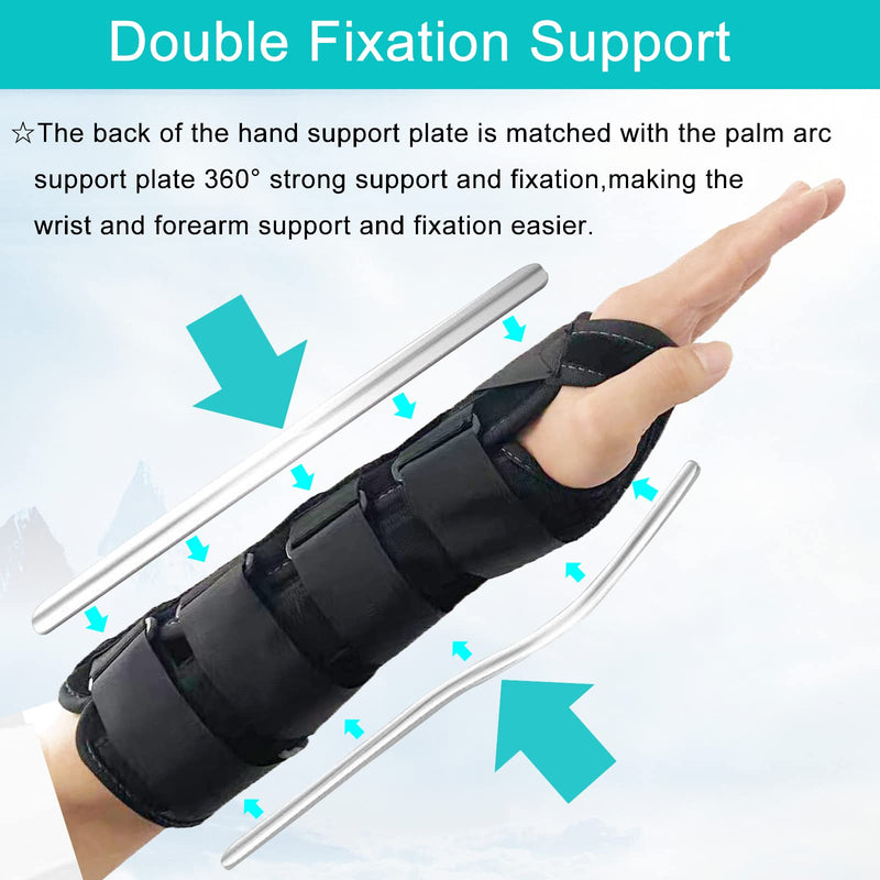 [Australia] - TANDCF bestlife Unisex Forearm and Wrist Support Splint Brace Double Fixation Wrist Brace for Carpal Tunnel,Adjustable Night Time Forearm Immobilizer Brace Splints,12.2 inch (31cm) length(RH/L) Right Hand Large/X-Large 