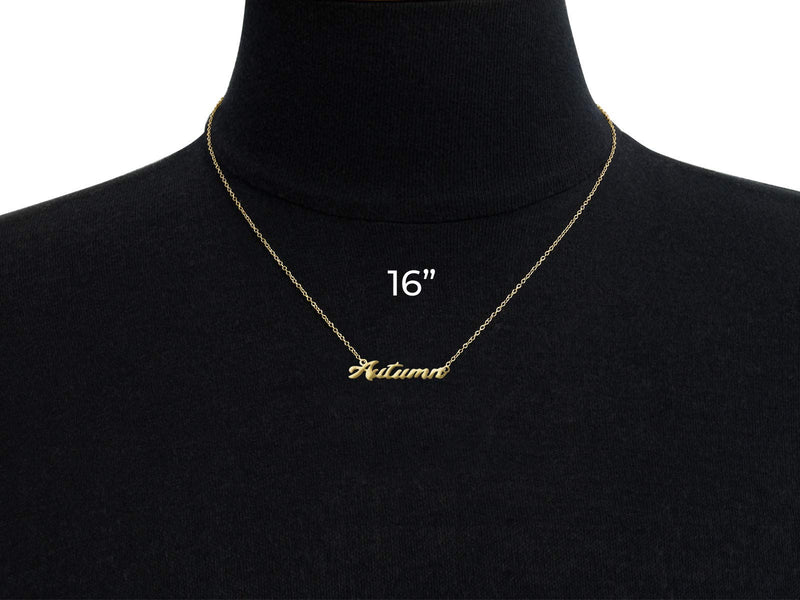 [Australia] - Beam Reach Custom Name Necklace Personalized in Silver and Gold Tone, Choose Your Name, 18 Inches Autumn gold-plated-brass 
