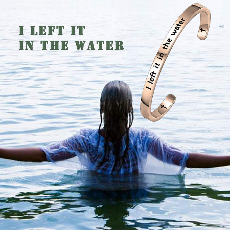 [Australia] - MAOFAED Adult Woman Baptism Gift Teen Girl Baptized Bracelet I Left it in The Water Christian Jewelry Gift for Her CB-leftinthewaterrg 