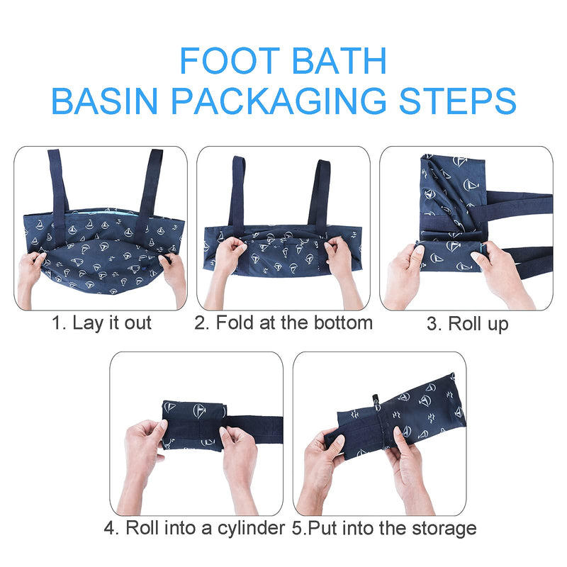 [Australia] - Collapsible Foot Bath Basin, Portable Foot Bath Spa Tub, Multifunctional Folding Water Bucket, Foot Bath Hot Spring Water Container for Soaking Feet, Washing, Outdoor, Camping 