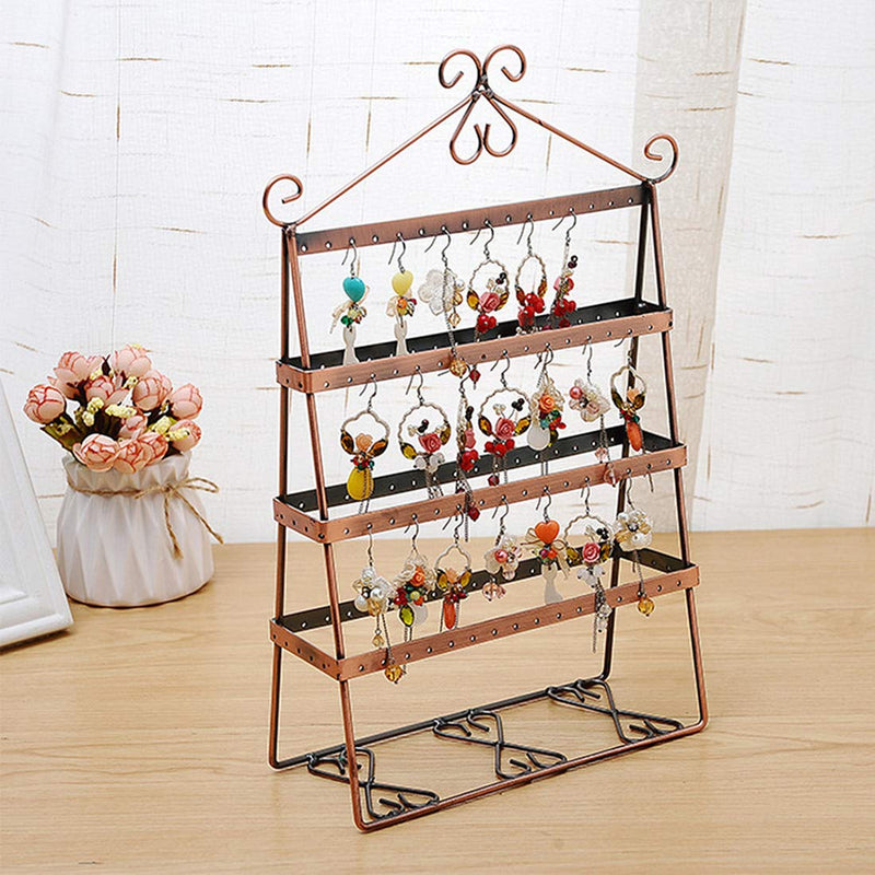 [Australia] - Ivosmart 56 Pairs Metal Earring Holder Earring Stand Earring Display Jewelry Organizer (Bronze) Bronze 