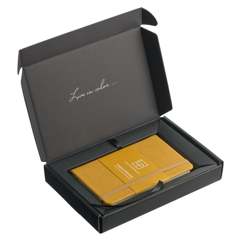 [Australia] - Leatherpress Classic Leather Notebook Journal, Hardcover, Butter Yellow, Pocket (3.8" x 5.7"), 240 Ruled Pages, Inspire Collection 