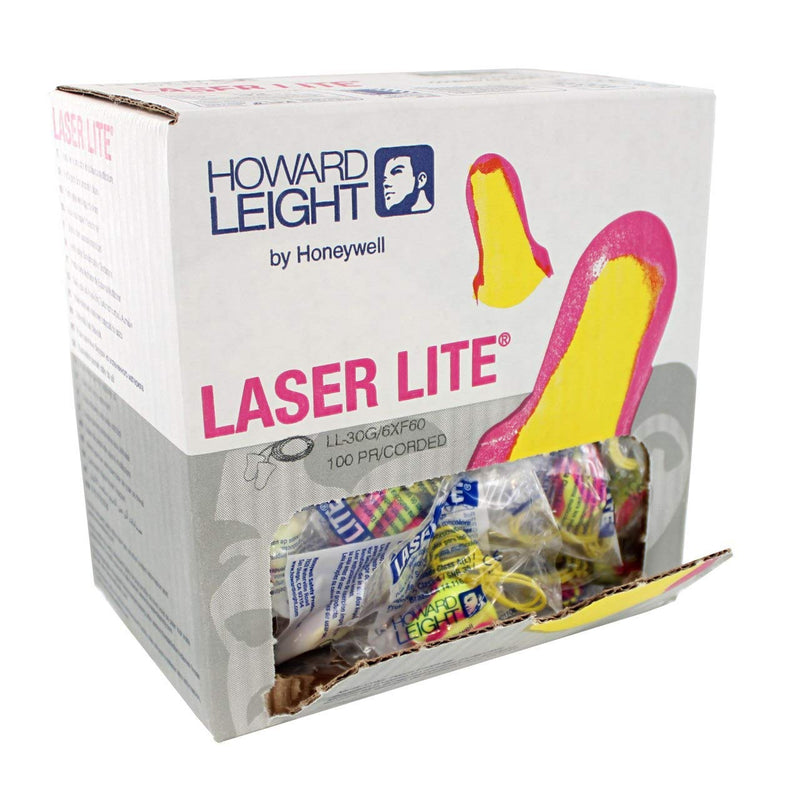 [Australia] - Howard Leight by Honeywell Laser Lite High Visibility Disposable Foam Earplugs, 100-Pairs, Pink/Yellow, LL-30 