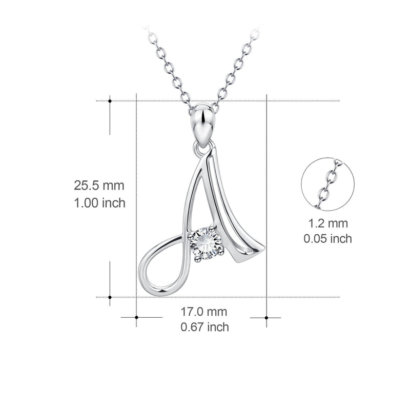 [Australia] - YFN Initial Necklace Sterling Silver Letters 26 Alphabet Pendant Necklace Jewelry Letter A 