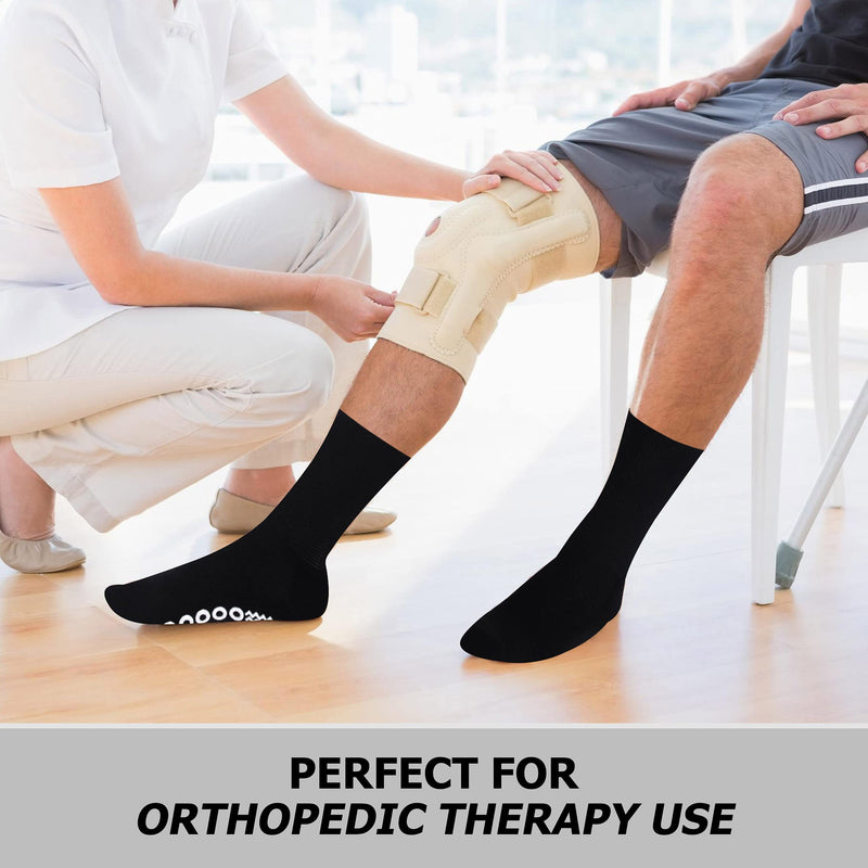 [Australia] - Non-Binding Loose Fit Socks,JSPA Grip Ankle Low Cut Athletic Socks Youth Adults Anti Non Skid Slipper Crew Socks Non-Slip Diabetic Socks for Men and Women 4 Pairs White 10-13 