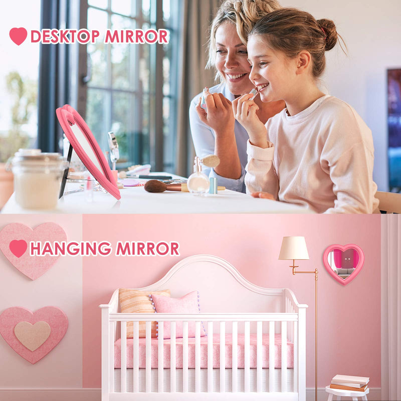[Australia] - BESPORTBLE 10- Inch Heart Shaped Mirror Tabletop Vanity Makeup Mirror Makeup Mirror Cosmetic Mirror Desktop Mirror Wall Hanging Mirror 