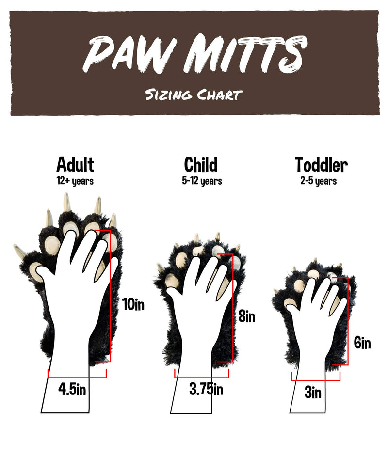 [Australia] - Lazy One Animal Paw Mittens for Adults and Kids Bigfoot Mitt Adult 