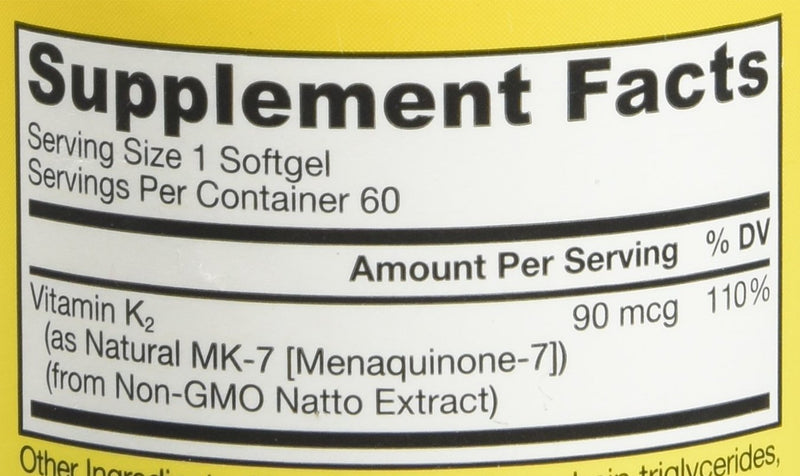[Australia] - Jarrow Formulas MK-7 90 mcg - 60 Softgels - Superior Vitamin K Product for Building Strong Bones - Supports Heart & Cardiovascular Health - 60 Servings 60 Count (Pack of 1) 