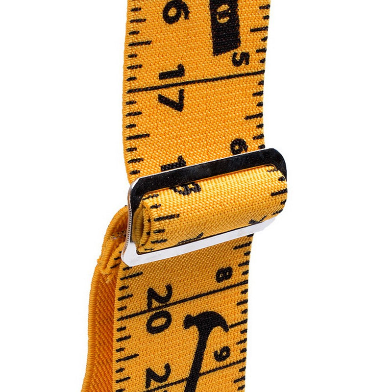 [Australia] - Mens Suspenders 2" Wide Adjustable and Elastic Braces X Shape with Very Strong Clips - Heavy Duty tape measure suspenders for men (Rule) 