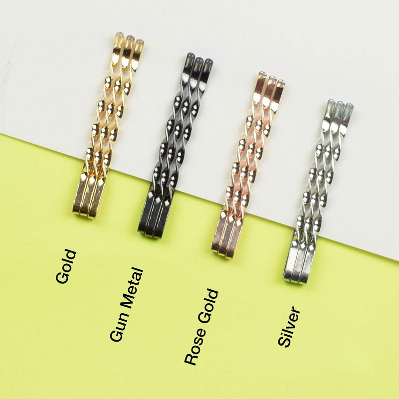 [Australia] - BasicSense 36 PCS Premium Strong Metal Kirby Grips Bobby Spiral Twisted Hair Pins for Thick Hair, 5.5cm(2.1 inch), Gold 