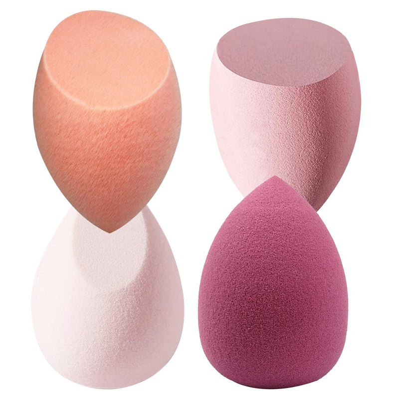 [Australia] - Mocarheri Makeup Sponge Blender 4Pcs & Foundation Brushes 1Pcs, Soft Sponge For Liquid Foundation, Creams and Powders, Latex Free Wet and Dry Makeup Sponges (Pink Series) A-Pink Series 