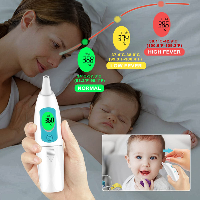[Australia] - Ear Thermometer for Adults and Kids, Infrared Temperature Thermometer for Children, Digital Baby Body Thermometers with Fever Alarm and Accuracy Reading 