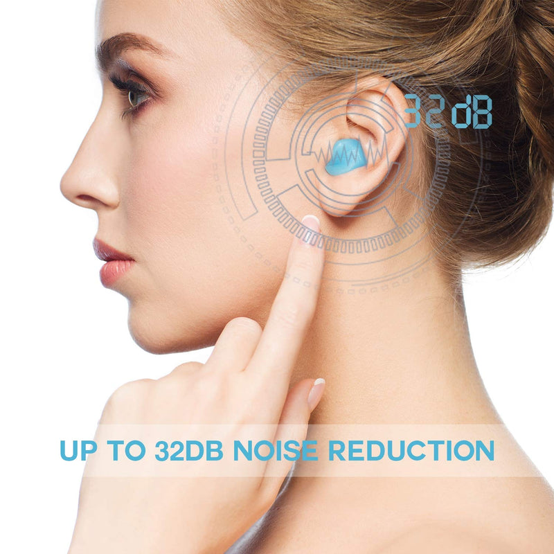 [Australia] - Ear Plugs for Sleeping - Vegpoet Reusable Moldable Silicone Earplugs Noise Cancelling Reduction for Concerts, Swimming, Shooting, Snoring, Airplane, Musicians, Motorcycle, 12 Pack 