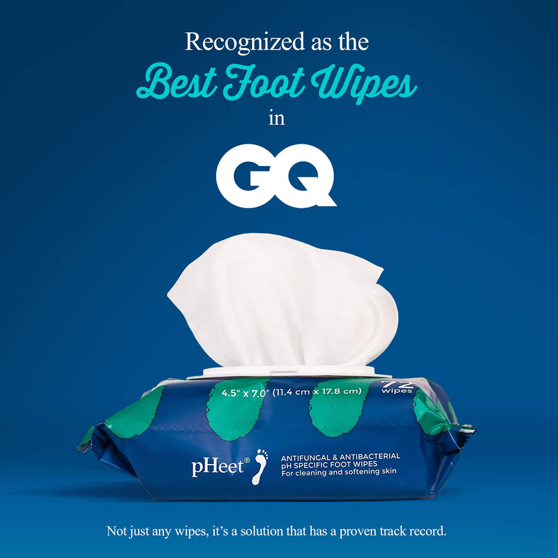[Australia] - pH Select - pHeet Foot Wipes, Dry Feet Moisturizing Wipes, Foot Cleaner for Dirty Feet, Clean Wipes for Avoiding Foot Odor, Ideal for Cracked Heels and Flaky Skin, 72 Wipes 