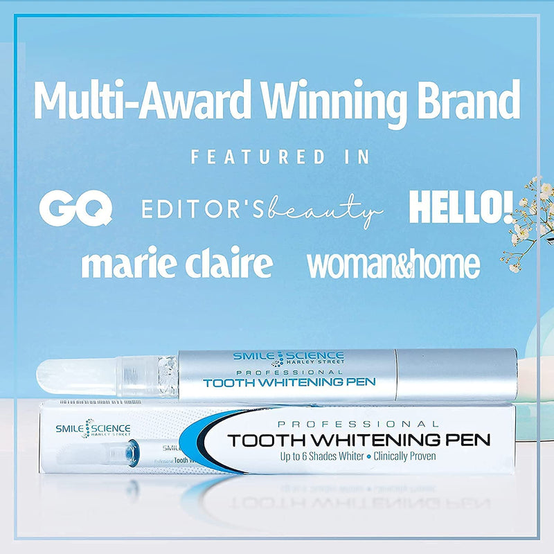 [Australia] - Smile Science Harley Street - Professional Advanced Teeth Whitening Pen - Up to 8 Shades Whiter - 100% safe for Enamel - Vegan - For Sensitive Teeth - Rapid Results - Clinically Proven 