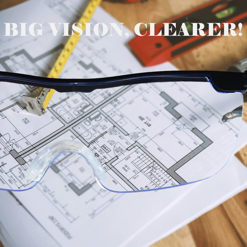 [Australia] - Magnifying Glasses with Light, LED Rechargeable Head Magnifier Glasses, Anti-blue light 180% Magnification with Dual LED Lights, Hands Free Magnifying Eyeglass for Reading, Close Work and Craft(Black) 
