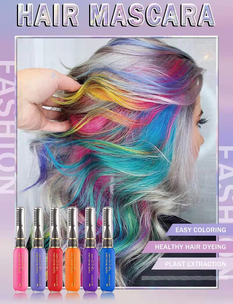 [Australia] - Hair Chalk for Girls- New Hair Chalk Comb Mascara Temporary Washable Hair Color Dye for Girls Women-Non-toxic Instant Hair Dye Colors for Christmas, Halloween, Birthdays, Parties (01#) 01# 