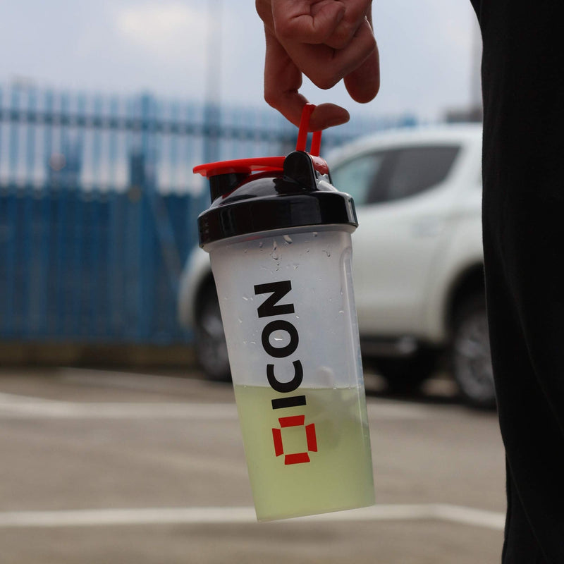 [Australia] - ICON Protein Shaker Bottle, 100% Leak Proof 700ml Protein Shaker - Clear with Red Cap Clear / Black (Red Cap) 