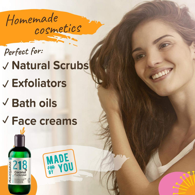 [Australia] - Naissance Organic Liquid Fractionated Coconut Oil (No. 218) 250ml - 100% Pure Natural for Skin, Hair, Lip Gloss, Beauty, Recipes, Aromatherapy, Massage - Edible MCT Oil ‚Äì Cruelty Free, Vegan 