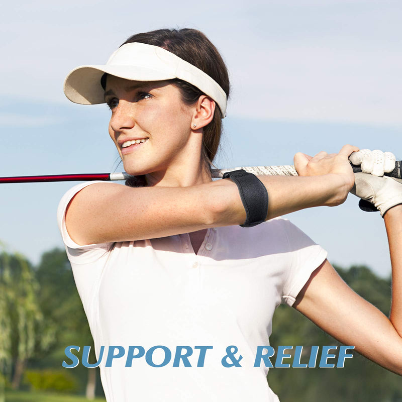 [Australia] - Tennis Elbow Support , 2 Pack Elbow Support Brace for Men & Women ,Golfers Elbow Support Strap with EVA Compression Pad for Gym, Weightlifting by AGPTEK (Grey) Grey 
