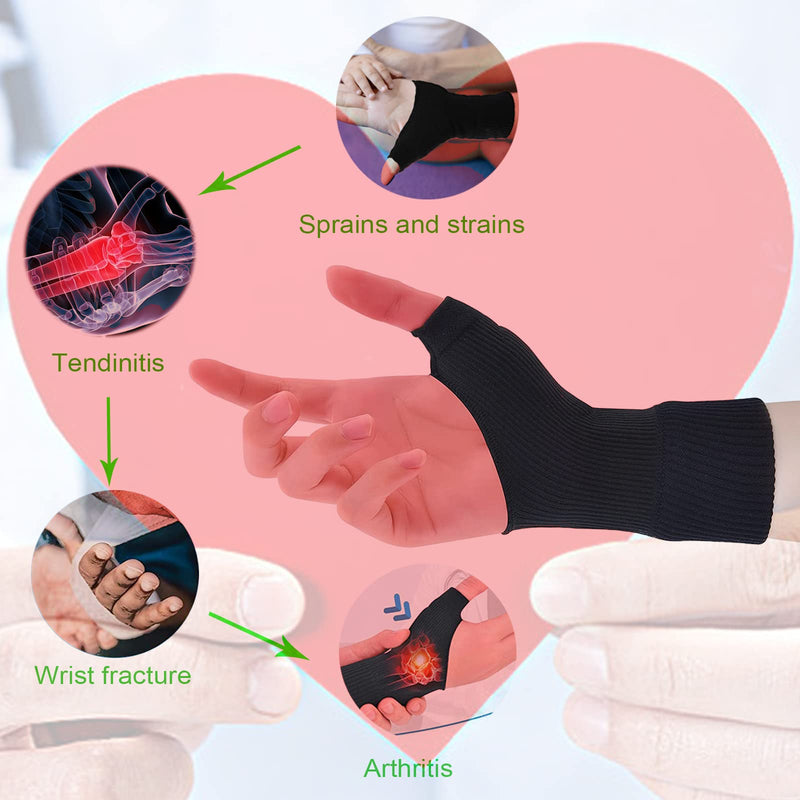 [Australia] - Arthritis Thumb Compression Gloves, Comfort Breathable Wrist Brace Fingerless Glove for Arthritis pain, Soft Thumb Support for Women and Men Hand(S) S 