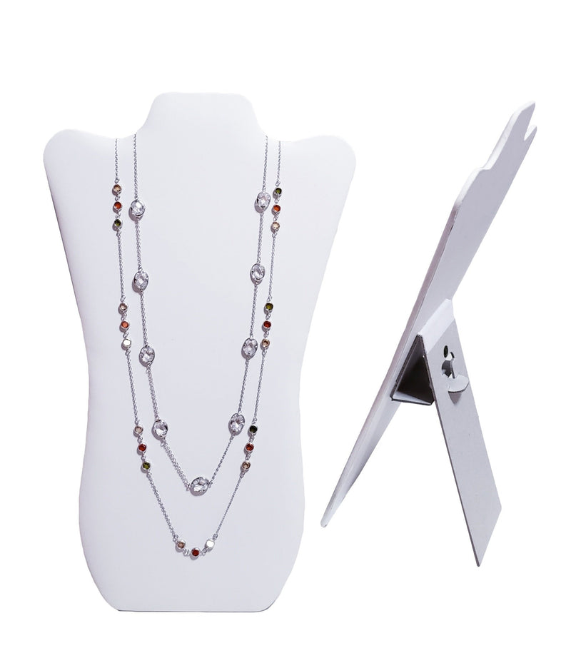 [Australia] - 2 pieces White Tall Curved Necklace Easel Display 14" 