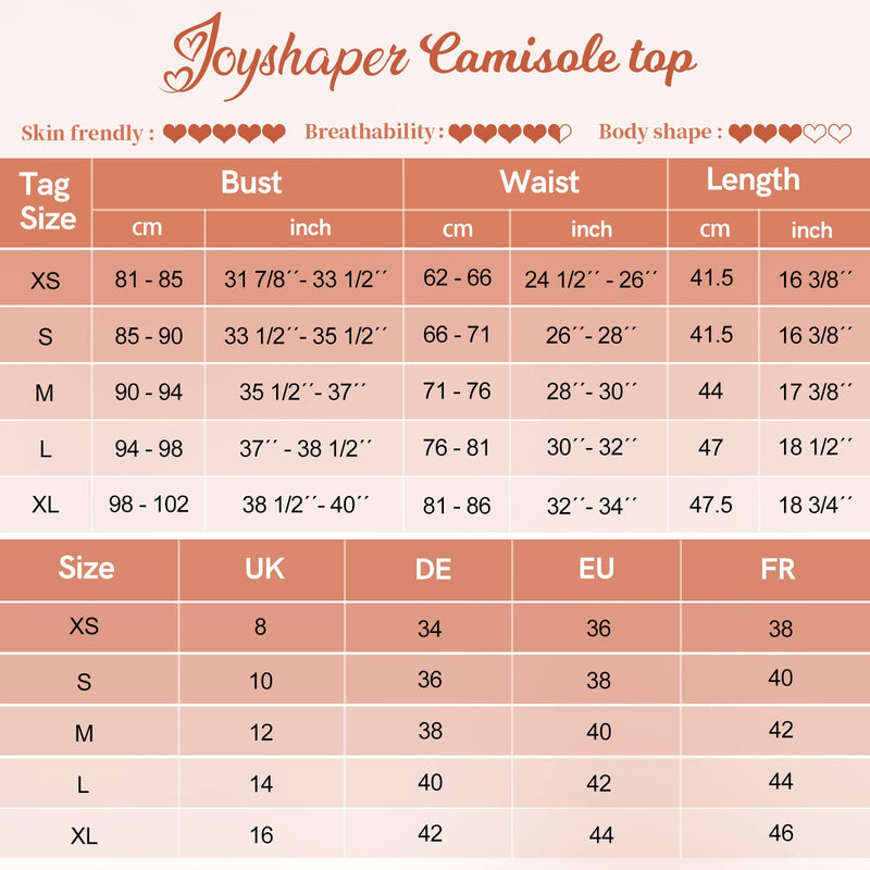 [Australia] - Joyshaper Women Control Vest Tummy Control Camisole Compression Tank Top Sleeveless Basic Undershirt Slimming Body Shaper Shapewear Black M 