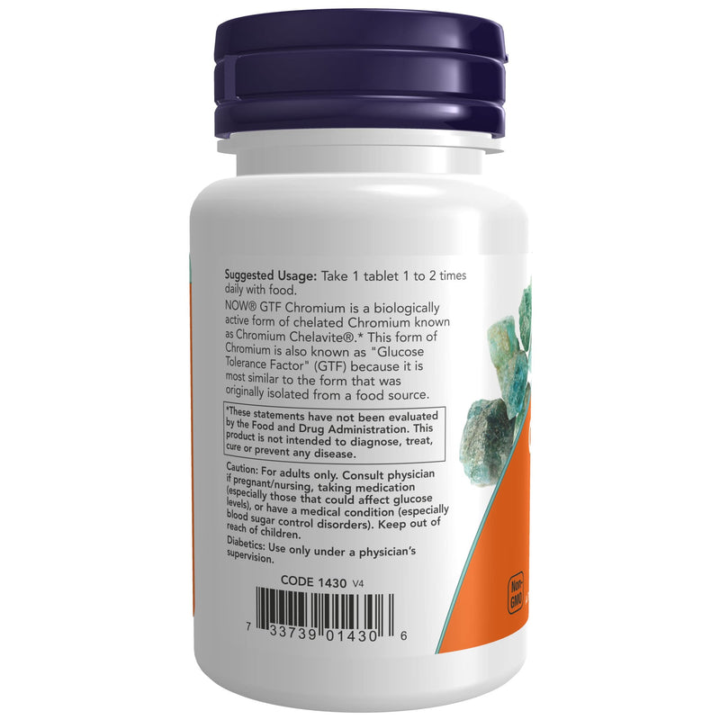 [Australia] - NOW Supplements, GTF (Glucose Tolerance Factor) Chromium 200 mcg, Insulin Co-Factor*, 100 Tablets 